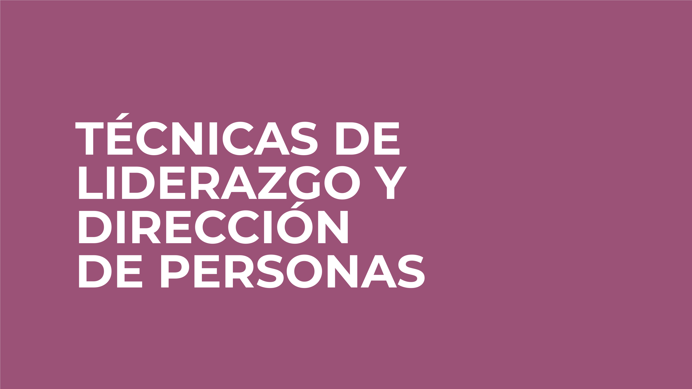 Técnicas de liderazgo y dirección de personas
